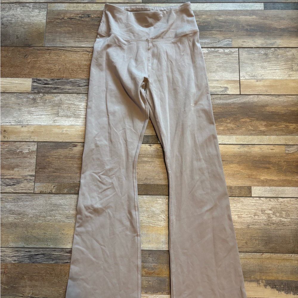 Calvin Klein Taupe High-Waist Flare Leggings